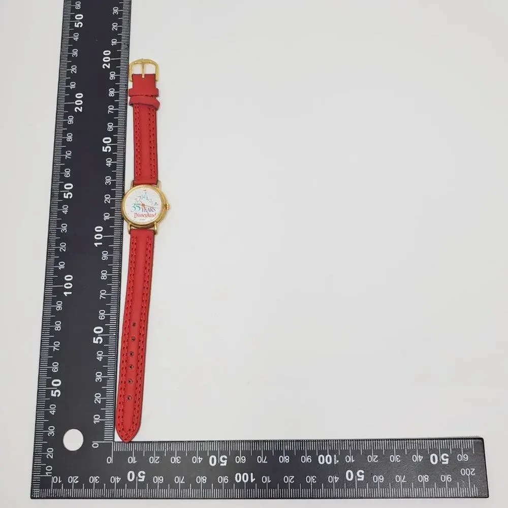 Disneyland 35 Years Celebration Gold Quartz Watch Red Band